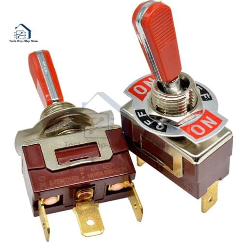 5pcs E-TEN(C)1122 Toggle Switchs 250V 16A Mini Toggle Switch 12mm Hole Silver/Copper Contact Rocker Arm Button Switch