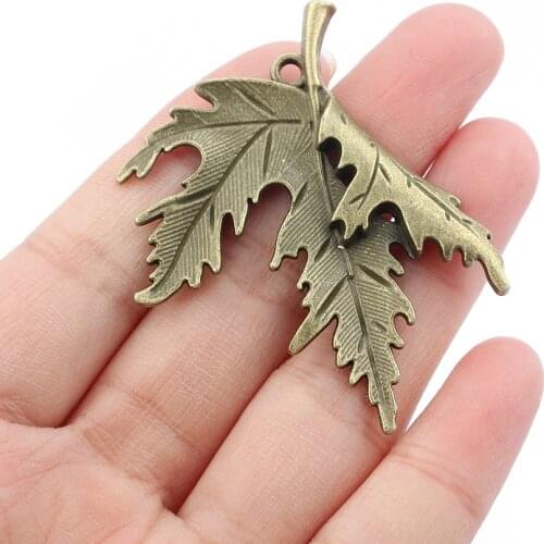 6pcs Large Charms Leaf Pendant Alloy Metal Jewelry Fashion Necklace Jewelry Making Findings Material 44x54mm