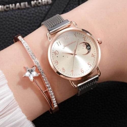 Women Watch Mesh Belt Ultra-thin Ladies Quartz Wrist Watch Bracelet Set Fashion Luxury Wrist Watches Women Reloj Mujer 2021