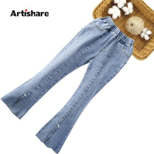 Jeans Girl Solid Color Girl Jeans 2021 New Jeans For Children Spring Autumn Childrens Jeans Clothes 6 8 10 12 14