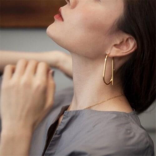 FFLACELL 2019 Korean Fashion Simple Chic Metallic Gold Geometric Irregular Drop Earrings for Women Girls Party Jewelry