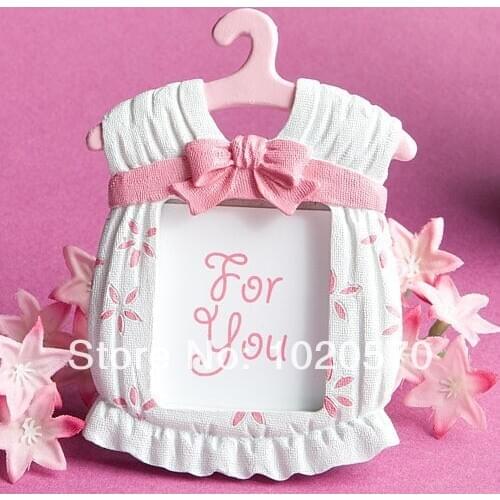 Hot sale Baby shower Pink color Cute Baby Themed Photo Frame Favors-Girl Place card holder 120pcs/lot Free Shipping