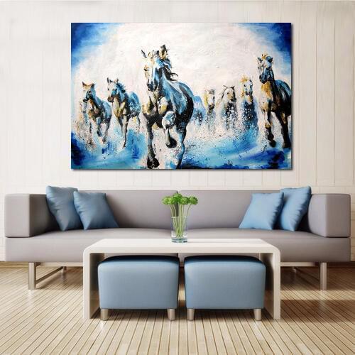 JQHYART Modern Animal Drawing Horse Paintings On Canvas Modern Wall Pictures For Living Room Home Decor No Frame Wall Painting