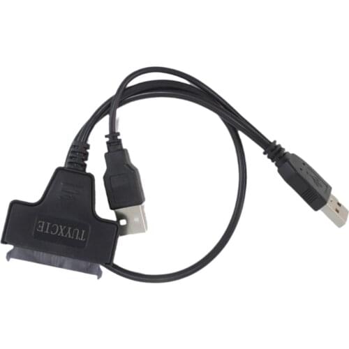 USB 2.0 to SATA Cable Adapter for 2.5 Inch HDD/SSD 7+15 Pin USB Sata Converter Cable for PC Notebook Tablet Computer