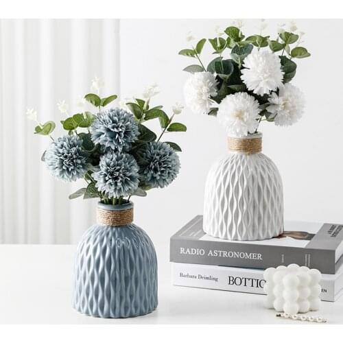 Creative Ceramic Small Vase Nordic Flower Arrangement Dried Flowers Living Room Dining Table Home Decoration Decoration