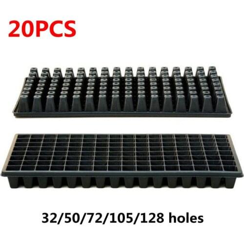 10Pcs 32/50/72/105/128/200 Cells Seedling Starter Tray Plastic Nursery Tray Bonsai Flower Pot Succulent Plants Pot Seed Grow Box