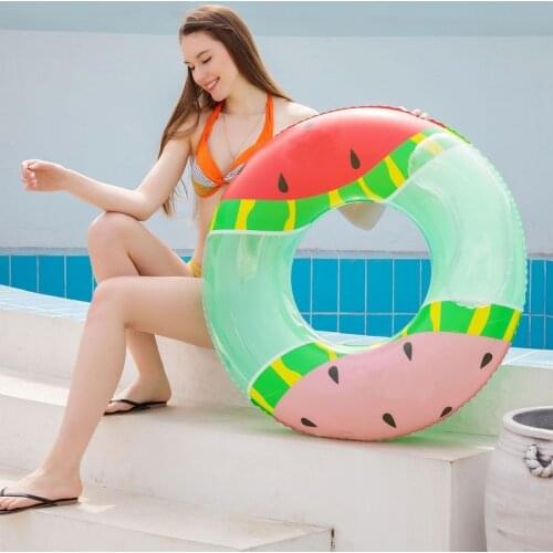 Inflatable Swimming Ring Swimming Pool Floating Bed Float With Handle Swimming Circle Pool Party Toy