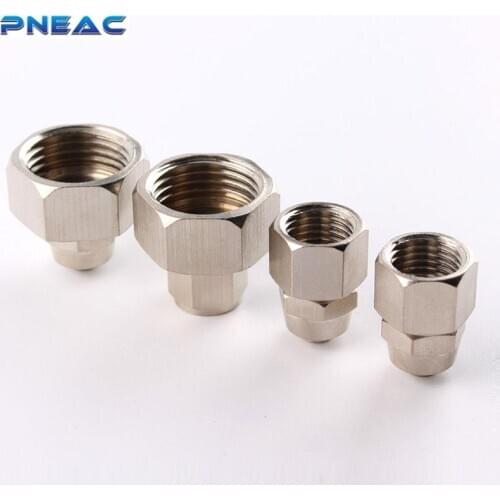 Pneac Female Thread Straight Through Brass Material Pneumatic Screw PCF Quick Connectors Fitting Gas Hose One Touch Push