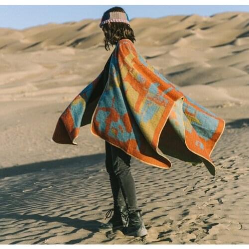 Poncho Shawl Bohemian Winter Cloak Jacquard Weave Color Design KeepWarm LadyScarf RetroFashion Women Autumn Thick Stole Pashmina