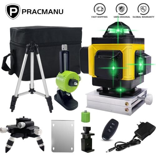 Multifunctional 4D 16 Lines Green Laser Level 360 Horizontal And Vertical Cross Lines Auto Self-Leveling APP Remote Control