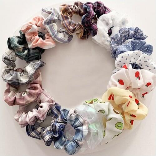 Wholesale 10Pcs Scrunchies Pack Elastic Hair Bands Ponytail Holder Striped Rubber Band Hair Ties Women Girls Hair Accessories