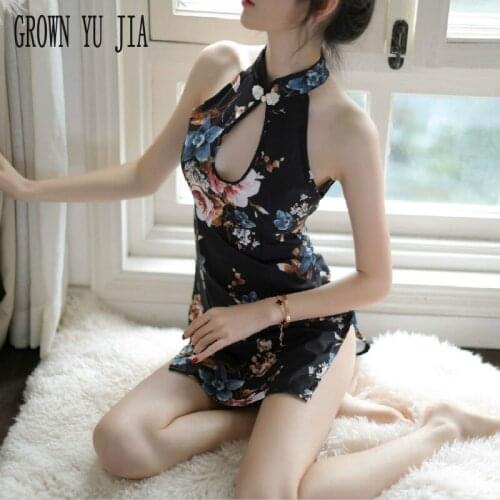 Sexy Qipao Clothes Erotic Cosplay Costume Cheongsam Dress Porno Roleplay French Maid Uniforms Sexy Lingerie Hot Fetish Sex Skirt