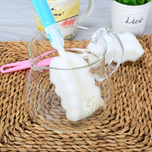 Detachable Cup Brush Home Merchandises Kitchen Cleaning Tools Sponge For Wineglass Bottle Coffe Glass Cup Mug Handle Brush