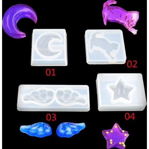 Angle wing cat moon star UV Silicone Mold Resin Silicone Mould handmade DIY Jewelry Making epoxy resin molds for pendant