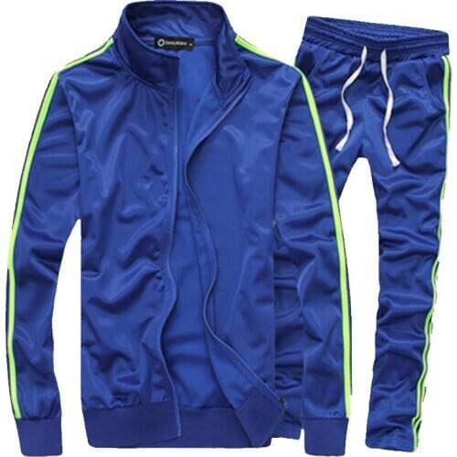 Fitness Casual Tracksuit Men Striped Sportswear Sets 2020 Autumn Mens Clothing 2 PC Sweatshirt+Sweatpants Outwear Track Suit Men