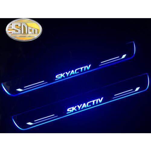 LED Door Sill Scuff Plate Guards Door Sill for Mazda 2 3 6 CX-3 CX-4 CX-5 CX-7 CX-8 CX-9 CX-30 dynamic pedal Car Sticker