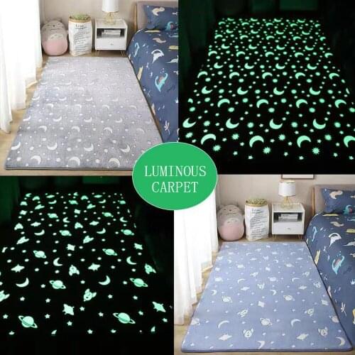 Luminous Desigh Carpet Glow In The Dark Bedroom Bedside Carpet Floor Mats Cute Pink Area Rug for Living Room Bedroom Decor