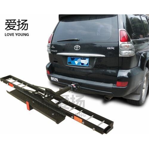 High performance SUV 4x4 universal safety tow type rear motorcycle rack/ hitch mount motorcycle carrier frame/car accessories