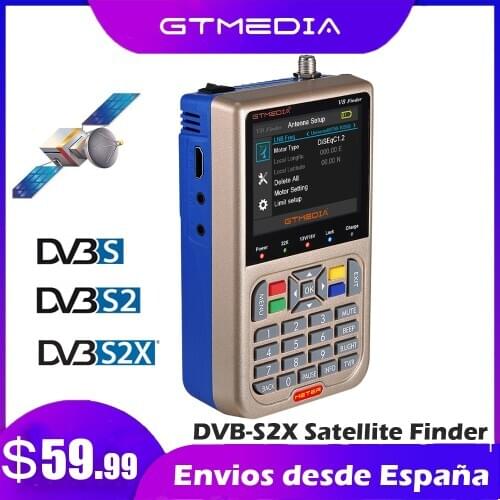 V8 Finder Meter SatFinder 1080P HD Digital Satellite Finder DVB-S S2 S2X Receptor TV Signal Receiver Location Finder Sat Decoder