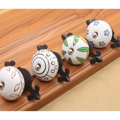 Vintage Black Ceramic Drawer Handles and Pulls Home Furniture Hardware Free Shipping