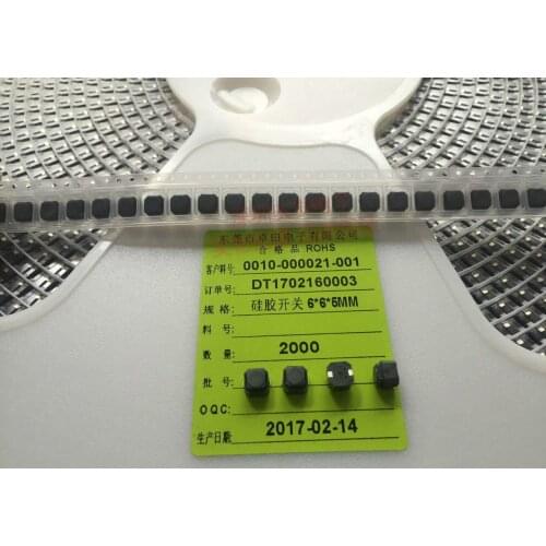 High temperature 6*6*5MM Patch 2 Silent Button Silicone Waterproof Car Car SW-PB Tact Switch