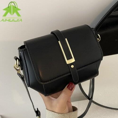 High Quality Pu Leather Solid Color Women Shoulder Bag New Fashion Small Handbags And Purses Designer Flap Mini Messenger Bags