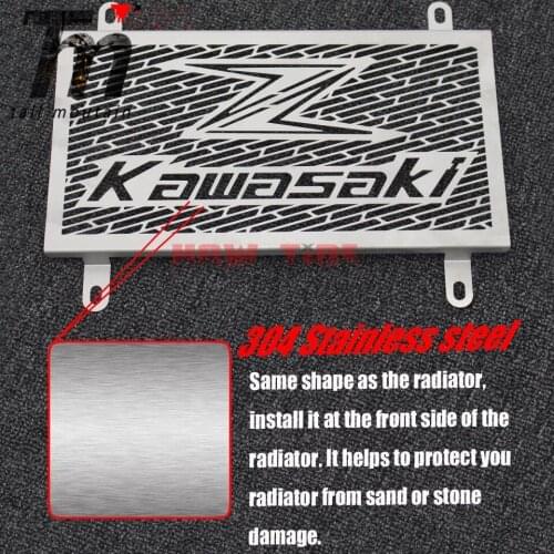 Stainless Steel Motorcycle Radiator Grille Guard Cover Protector For Kawasaki Z300 Z250 (Compatible ABS) 2013-2016 14 15