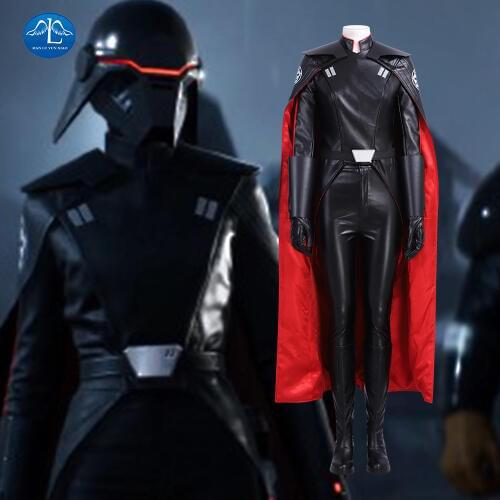 Star Wars Jedi: Fallen Order The Second Sister Cosplay Costume Adult Women Black Red Suit Cloak Robe Halloween Carnival Costumes