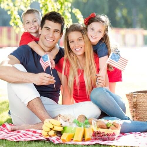 10pcs 4th Of July Mini American Flag Hand Held With Pole Sleeve Stars Stripes Banner Style For Home Decor Accessories Tools