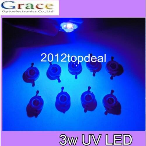 10pcs 3W High Power LED UV Light Chip 365nm 375NM 385nm 395nm 400nm 415nm 430nm Ultra Violet DIY
