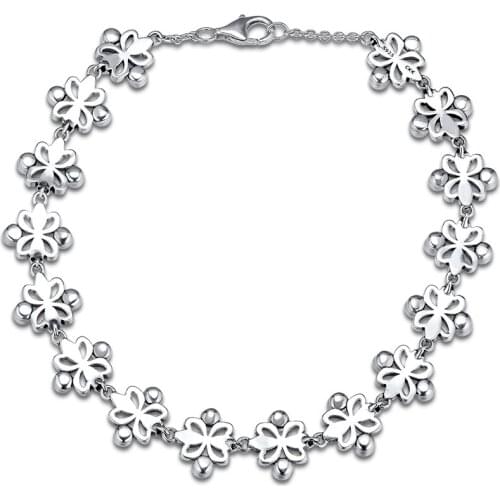 100% 925 Sterling-Silver-Jewelry Lace Botanique Bracelets Free Shipping