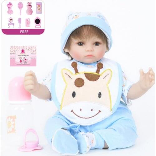 18inches 48CM Silicone Menina Dolls Bebe Reborn Soft Silicone Realistic Toys for Children Baby Kids Birthday Christmas Gift