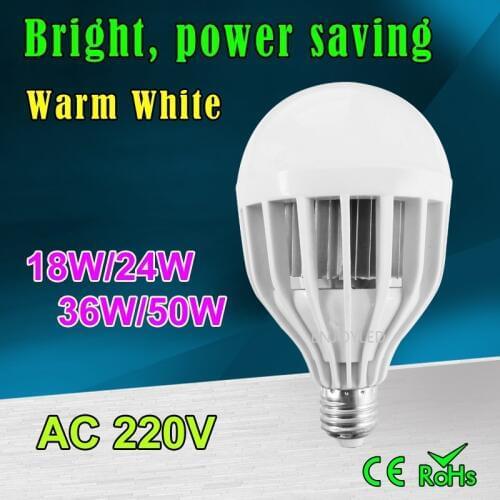 220V SMD5730 Chips LED Spotlight Lamp Super-Power Bulb E27 Cold White Lamp 18W 24W 36W 50W Lighting Light