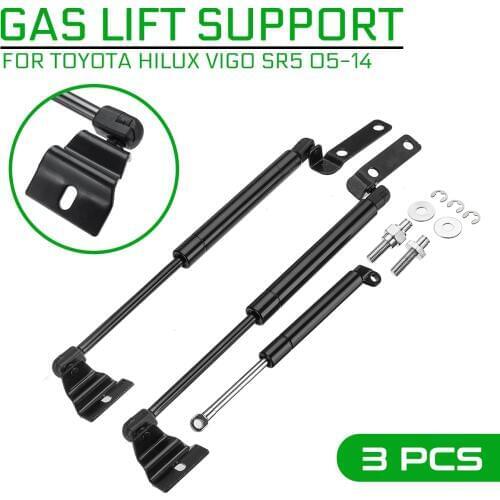 3pcs For Toyota Hilux Vigo SR5 2005-2014 Car Front Bonnet + Tailgate Gas Lift Support Struts Bars Support Rod Car Accessories