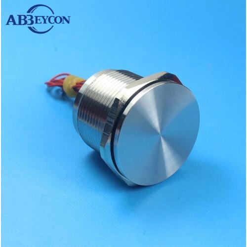 30mm 12V 24V 200mA Selflocking IP68 SPST ON OFF Waterproof Flat Head Aluminium Finger Touch Sensor Car Bike Wired Piezo Switch