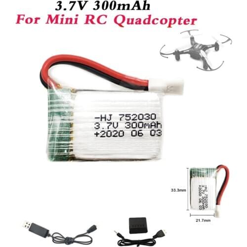 3.7V 300mAH Lipo Battery For U816 U830 F180 E55 FQ777 FQ17W H107 Syma X11C FY530 RC Drones Helicopter 25C 3.7v Lipo Battery Part