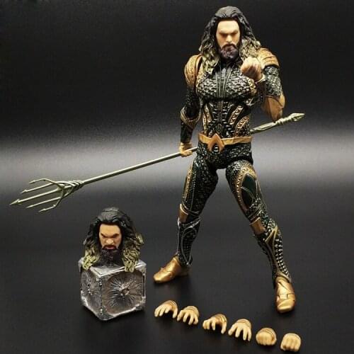 Bandai Aquamans Hand-run Model Movie Justice Leagues Movable Desktop Decoration Collection Movable Joints Action Figures Toys