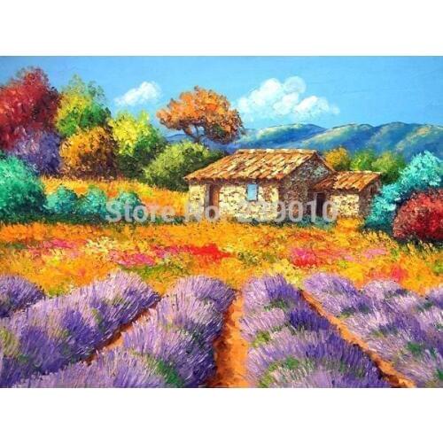 Free shipping building landscape canvas print oil painting mediterranean style painting hotel decoration picture