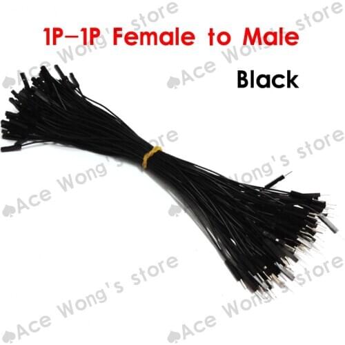 Free Drop shipping 100pcs/lot New 1p to 1p 20cm Black male to female jumper wire Dupont cable