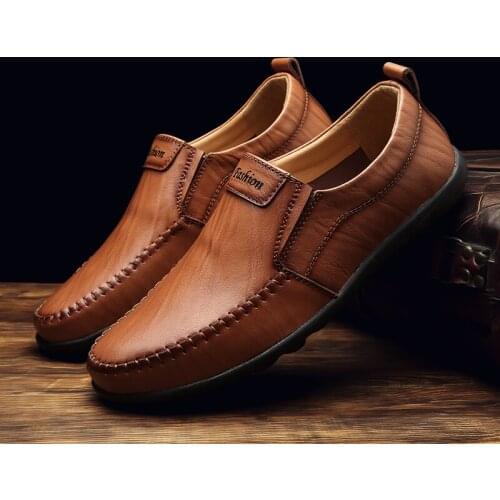 CIMIM Brand Business Luxury Men Leather Shoes Comfortable Casual Large Size Lazy Flat Driving Shoes Men Fashion Office Loafers