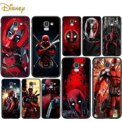 Deadpool Marvel for Samsung Galaxy J2 J3 J4 Core J5 J6 J7 J8 Prime duo Plus 2018 2017 2016 Soft Black Phone Cover