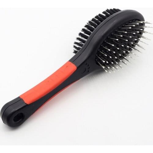 Pet Black Double Sided Bath Brush Dog Cat Comb Pet Faces Fur Grooming Tool Long & Short Hair Dogs Puppy cleaning supplies