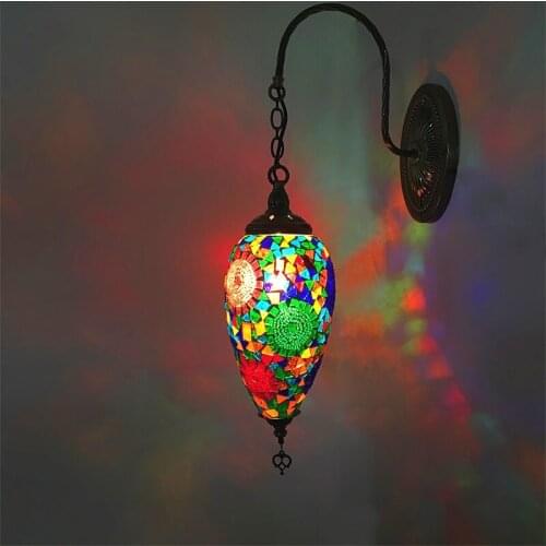 Exotic ethnic style retro romantic restaurant coffee shop KTV hotel bar Internet cafe handmade glass wall lamp