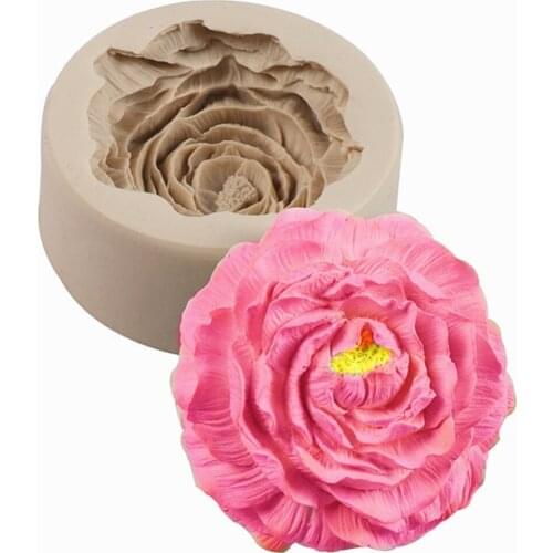 Aromatherapy Candle Mold Diy Candle Silicone Mold Large Peony Flower Handmade Soap Mold Plaster Mold Cake Decorating Baking Mold