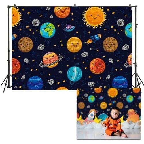 HUAYI Photo Background Newborns Baby Child Photography Backdrops Studio outer space pilot boys Photoshoot Backdrop US168