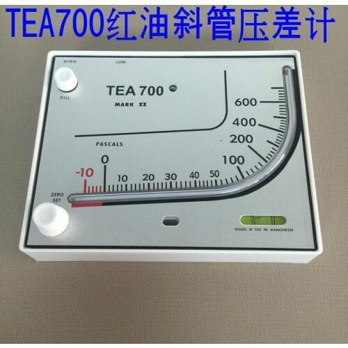 TEA700 Red Oil Oblique Tube Differential Pressure Meter Differential Pressure Meter Square-10-700 Pa