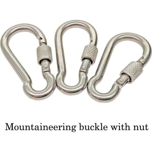 Carabiner Clip Multifunctional Spring Snap Carabiner Quick Link Lock Ring Hook With Nut Mountaineering Buckle