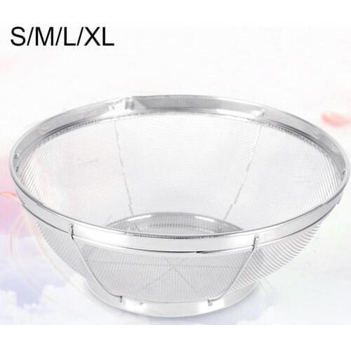 Stainless Steel Kitchen Drain Basket Silver Food Filter Colanders Rice Beans Peas Sieve Vegetables Fruit Strainer Bowl colador