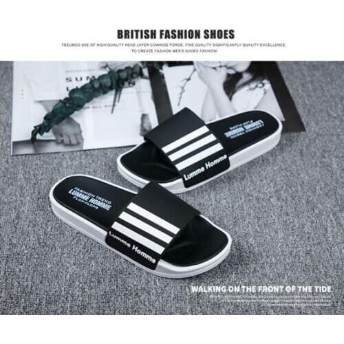 Summer couples fashion outdoor slippers Black and White Stripes Casual indoor Non-slip slippers