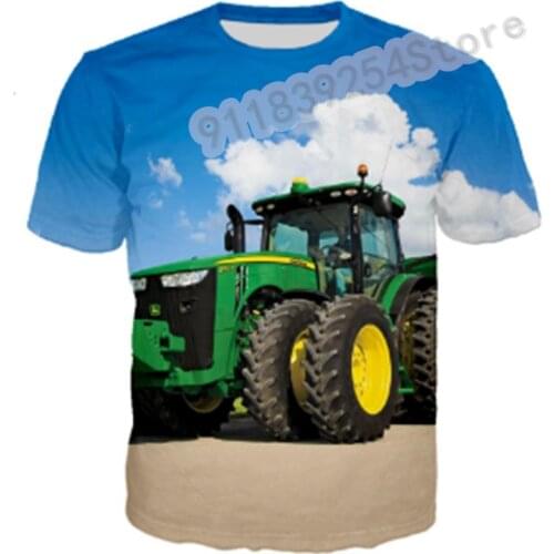 Summer 3d Printing Car Tractor T-shirt People Hip-hop Casual Street Clothes Boy T-shirt People T-shirt Tops Men Clothes
